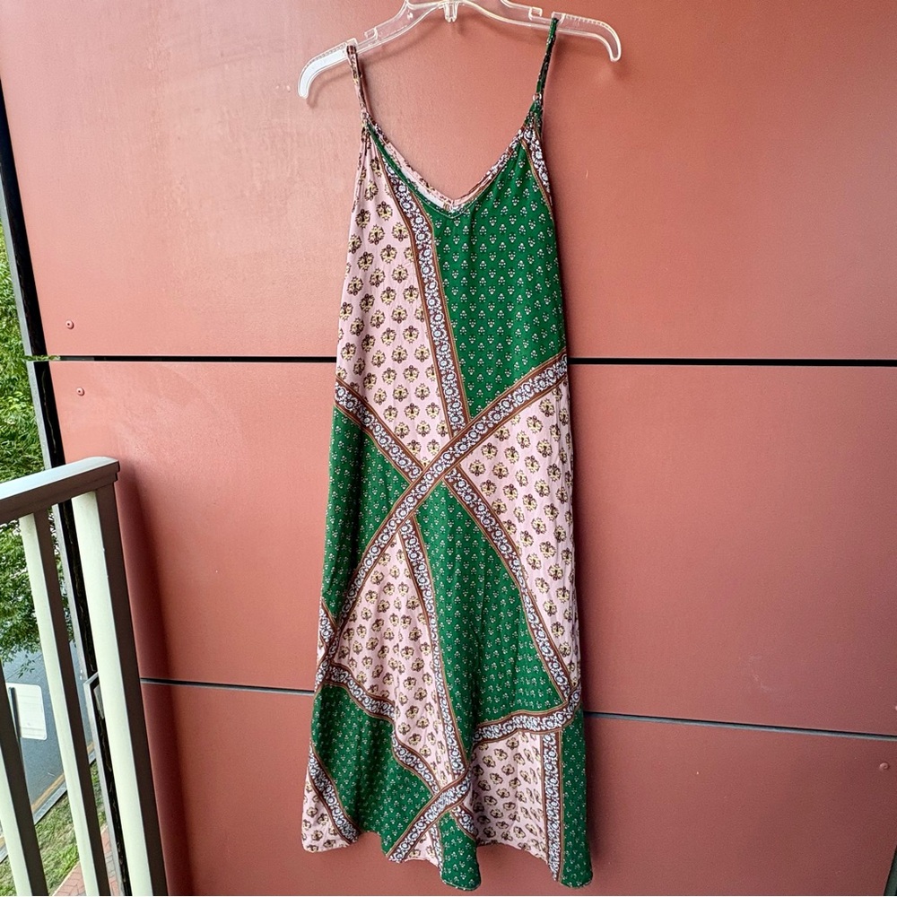 NATURAL LIFE Green and Pink Patchwork Maxi Dress - Picture 5 of 13